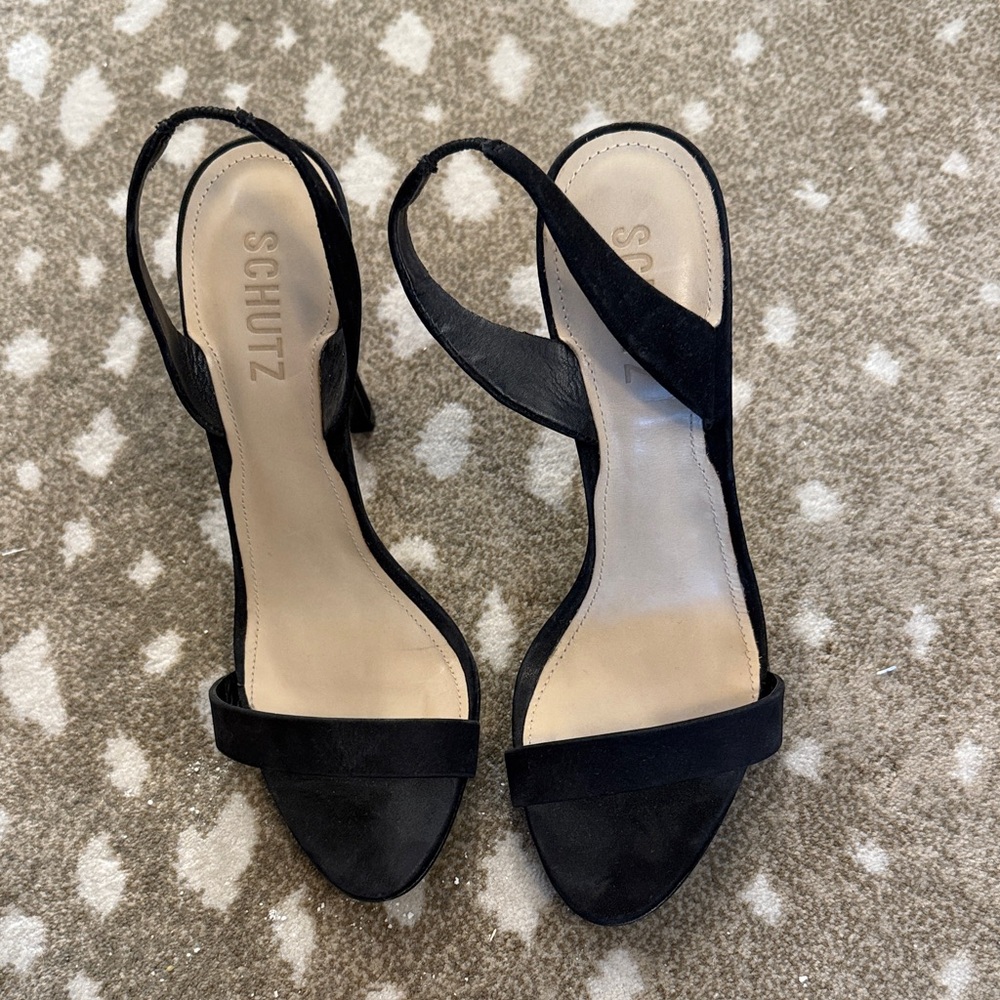 SCHUTZ Black Strappy Heels